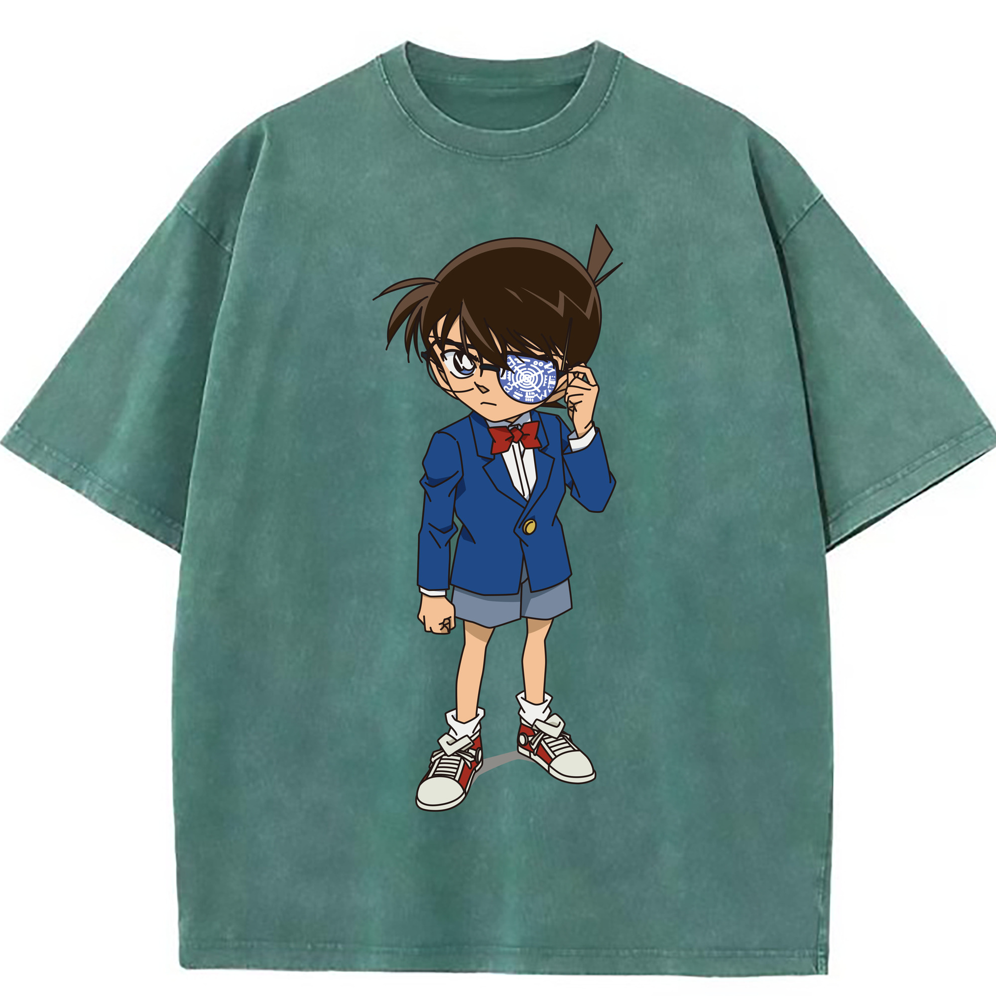 （画像用） 名探偵コナン 江戸川 コナン Detective Conan Conan Edogawa 綿100% ヴィンテージ風 半袖Tシャツ（フロントプリント）